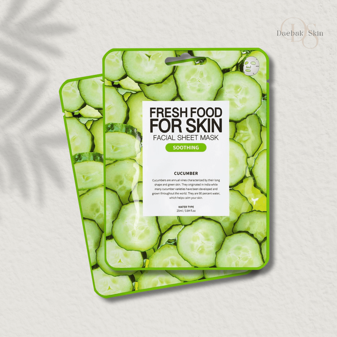 Farm Skin Cucumber Facial Sheet Mask Fresh Food for Hydrated Skin care - DSkin